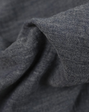 Tissu en ligne : Double gaze de coton chiné marine - Mercerine