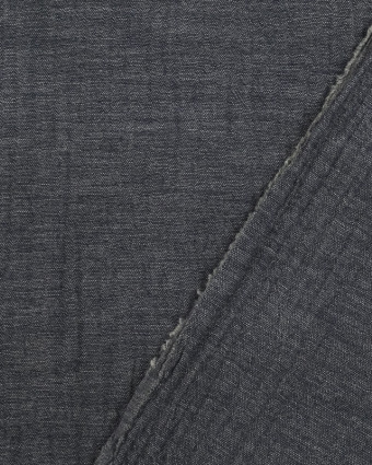 Tissu en ligne : Double gaze de coton chiné marine - Mercerine