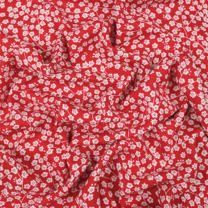 Tissu viscose fleur cerisier Nami rouge