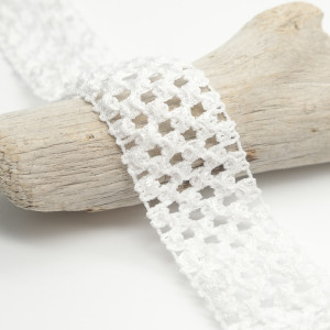 Elastique crocheté blanc 40mm