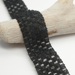 Elastique crocheté noir 40mm