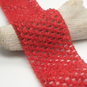 Elastique crocheté rouge 70mm