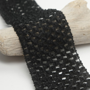 Elastique crocheté noir 70mm