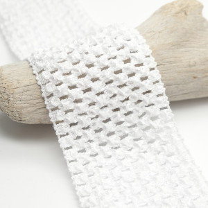 Elastique crocheté blanc 70mm