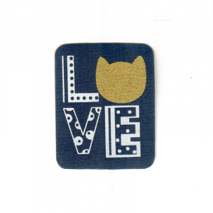 Badge thermocollant Love cat