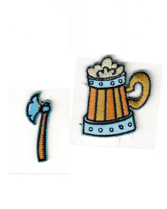 Badge thermocollant bière et hache - Mercerine