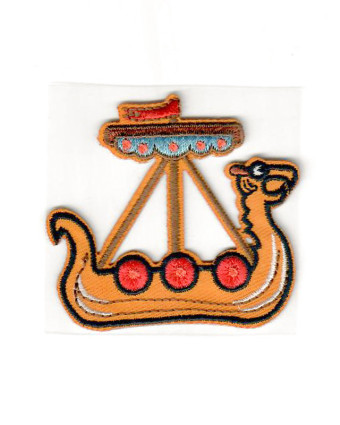 Badge thermocollant drakkar orangé - Mercerine