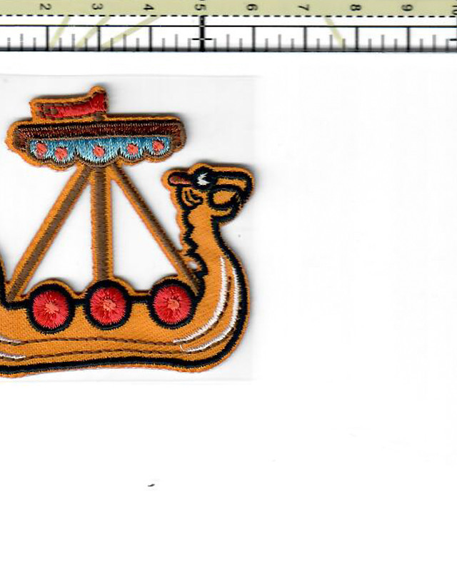 Badge thermocollant drakkar orangé - Mercerine