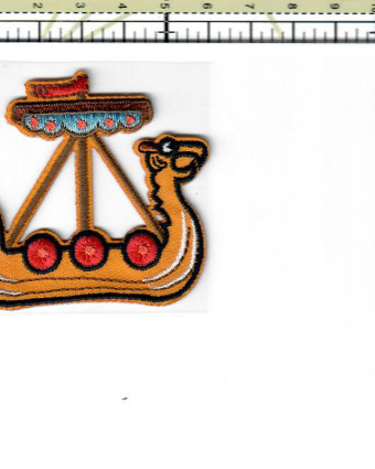 Badge thermocollant drakkar orangé - Mercerine