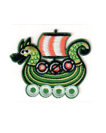 Badge thermocollant drakkar vert - Mercerine