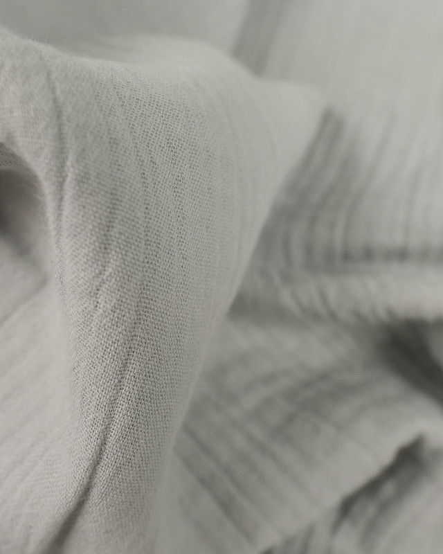 Tissu Double Gaze grande largeur gris clair Oeko-tex - Mercerine