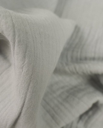 Tissu Double Gaze grande largeur gris clair Oeko-tex - Mercerine