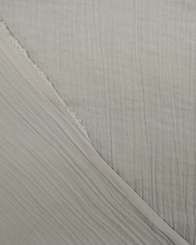 Tissu Double Gaze grande largeur gris clair Oeko-tex - Mercerine