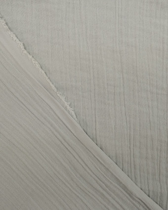 Tissu Double Gaze grande largeur gris clair Oeko-tex - Mercerine