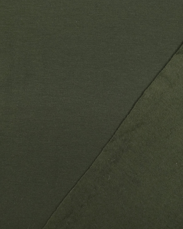 Magasin de tissu : Sweat molleton fin kaki - Mercerine