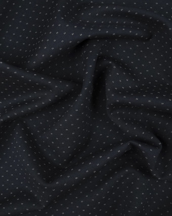 Viscose bleue marine épaisse stretch moucheté