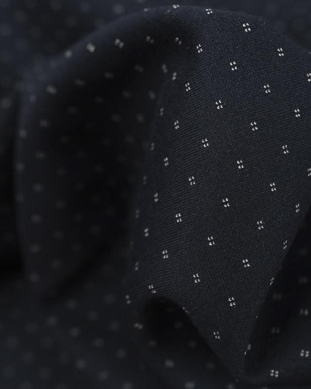 Tissus au mètre : Viscose marine épaisse stretch moucheté - Mercerine