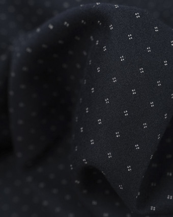 Tissus au mètre : Viscose marine épaisse stretch moucheté - Mercerine