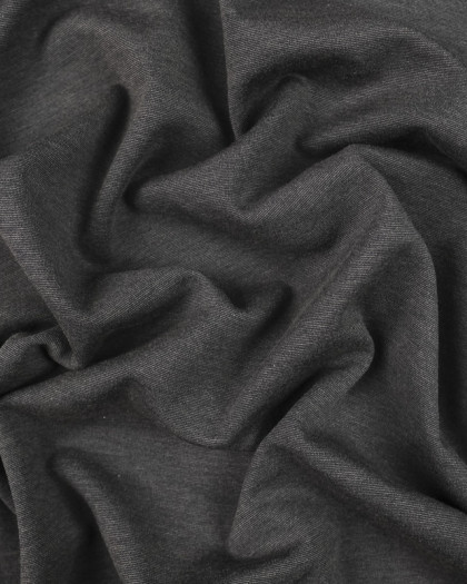 Tissu viscose stretch uni gris anthracite chiné