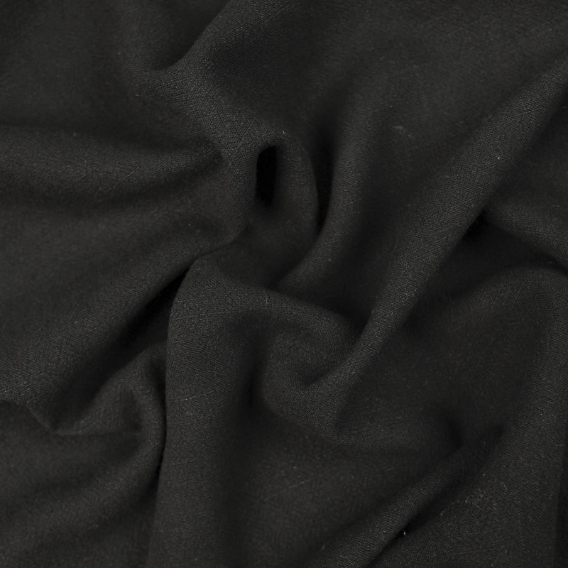 Tissu Lin viscose texturé noir
