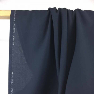 Crêpe de laine bleu marine x10cm -  Mercerine