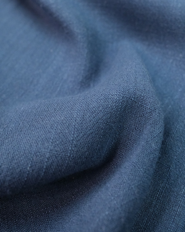 Tissu Lin Mélangé Bleu Jean  - Mercerine