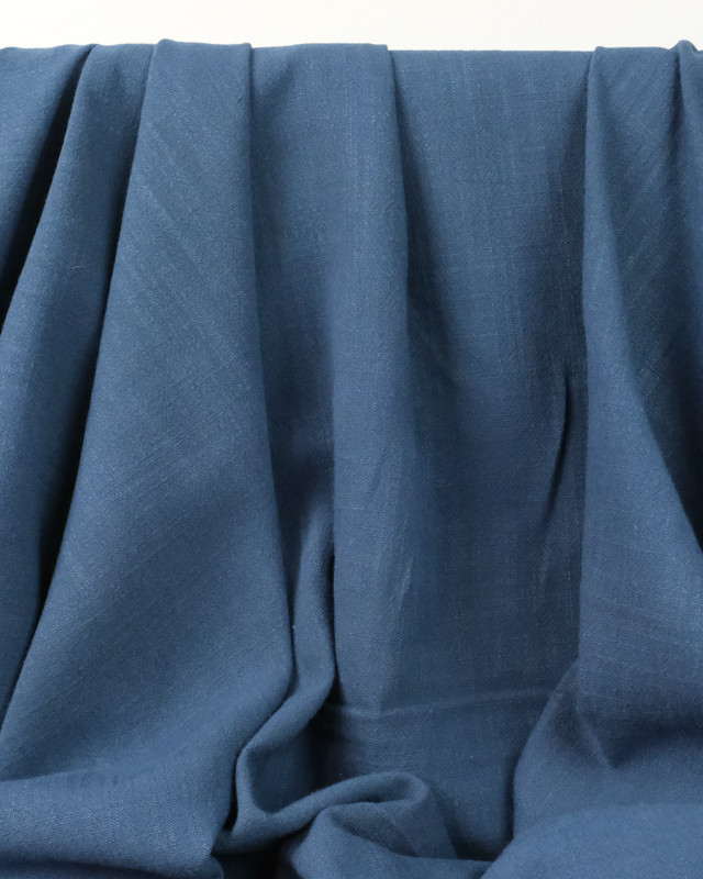 Tissu Lin Mélangé Bleu Jean  - Mercerine