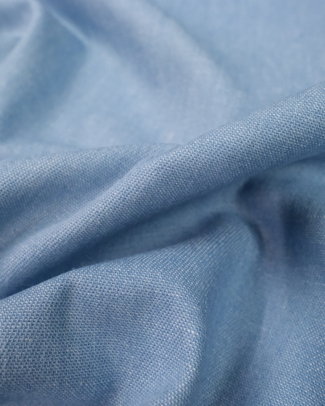 Tissu chambray Coton Fin Bleu Clair César  - Mercerine