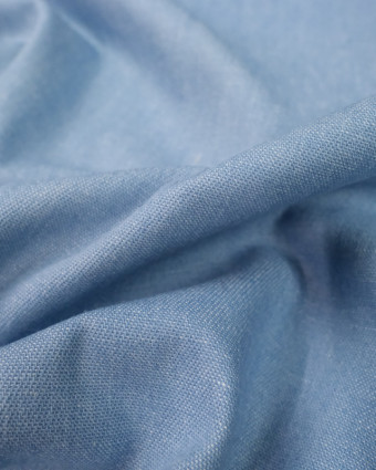 Tissu chambray Coton Fin Bleu Clair César  - Mercerine