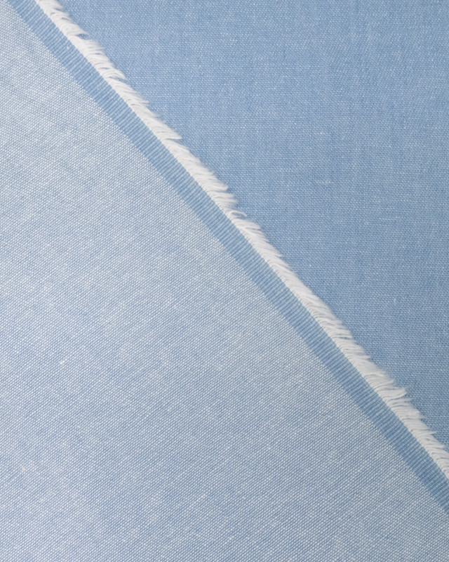 Tissu chambray Coton Fin Bleu Clair César  - Mercerine