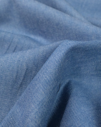 Tissu Chambray Bleu Moyen Coton César  - Mercerine