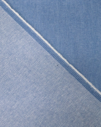 Tissu Chambray Bleu Moyen Coton César  - Mercerine