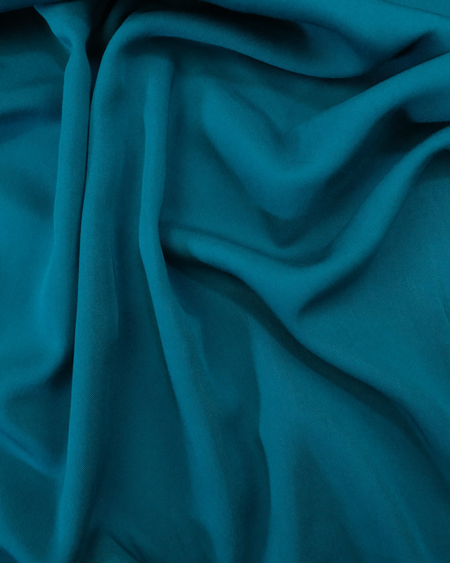 Viscose Bleu Petrole twill  - Achat tissu - Mercerine