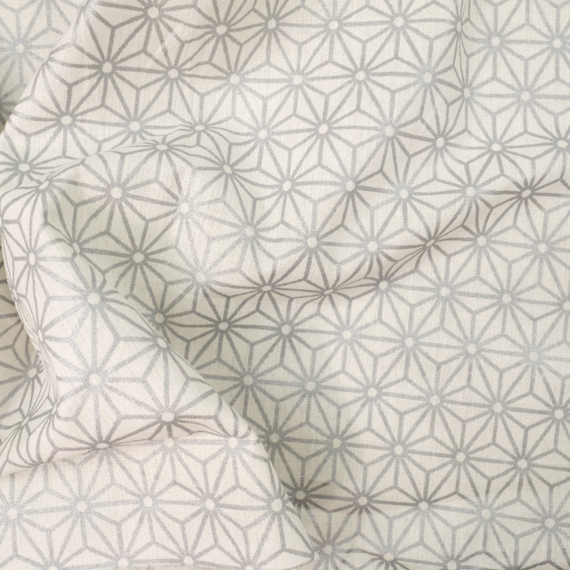 Tissu motif saki japonais Argent