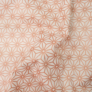 Tissu motif saki japonais Cuivré