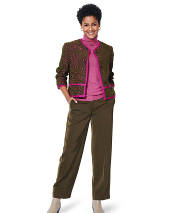 Patron veste et manteau coupe droite femme - Burda 5951 - Mercerine