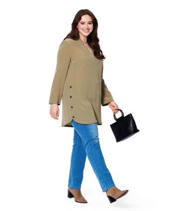 Patron Robe et blouse col V femme - Burda 5953 - Mercerine