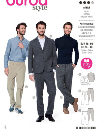 Patron costume homme - Burda 5955 - Mercerine