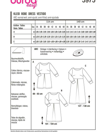 Patron robe à plis creux Easy - Burda 5975 - Mercerine