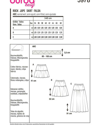 Patron jupe élastiqué Easy - Burda 5978 - Mercerine
