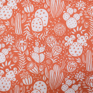 Tissu Enduit Cactus Orange