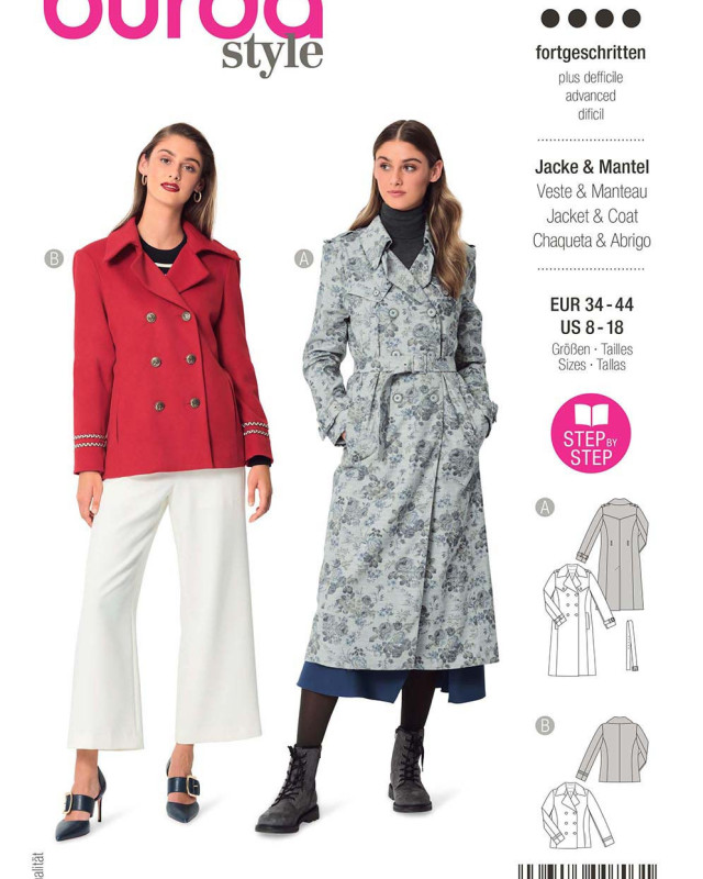 Patron Manteau Veste trench - Burda 5984 - Mercerine