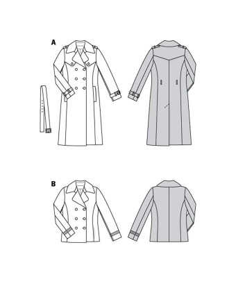 Patron Manteau Veste trench - Burda 5984 - Mercerine