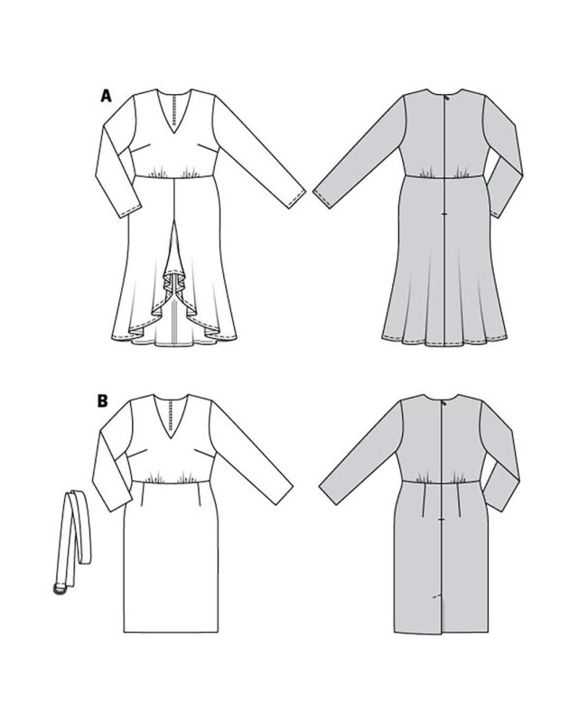 Patron De Couture BURDA N°7378 - Robe Chic Longue Ou Courte, Tailles 38 à 50 - Patron D'occasion Complet (copie)