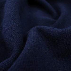 Tissu manteau sergé de laine Bleu marine - 10cm