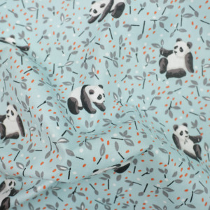 Coton enduit panda Tao celadon