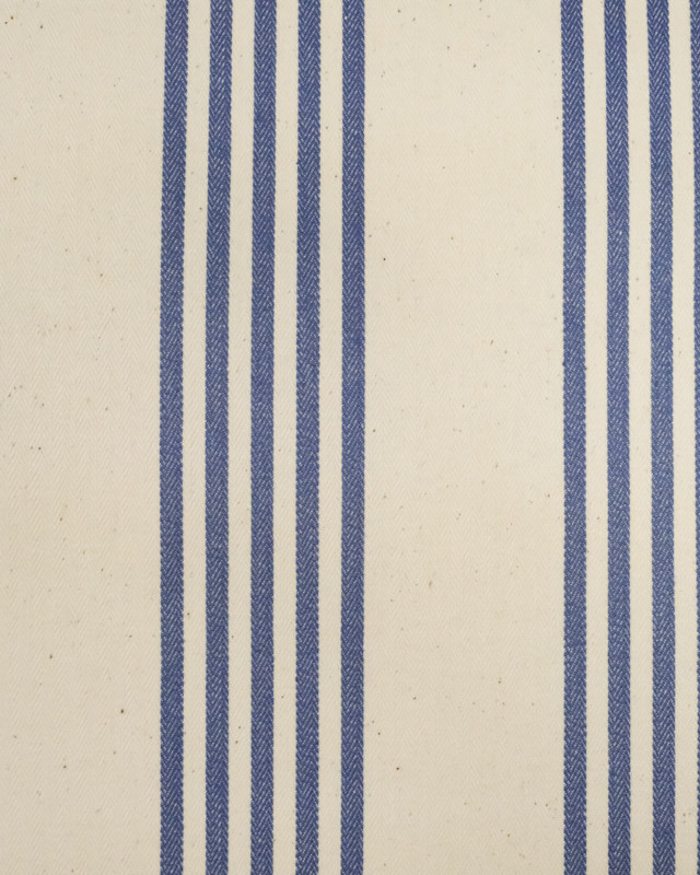 Toile cabana enduite rayure bleu - Mercerine