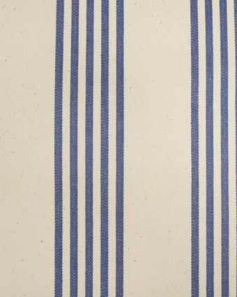Toile cabana enduite rayure bleu - Mercerine