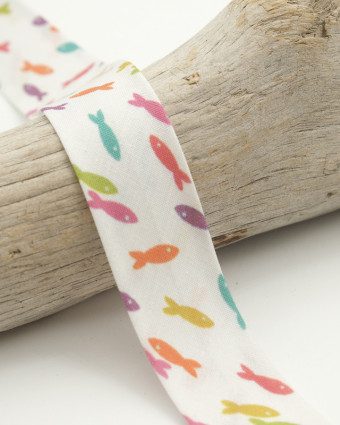 Biais Coton poisson multicolore