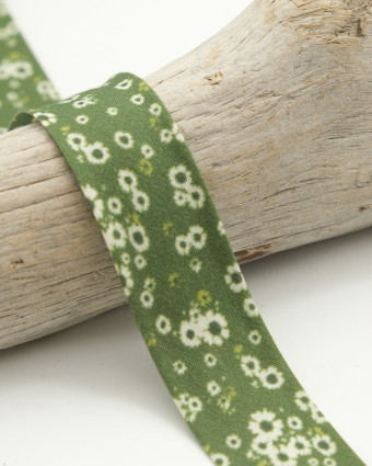 Biais Coton pâquerette Bela Vert foncé 25mm